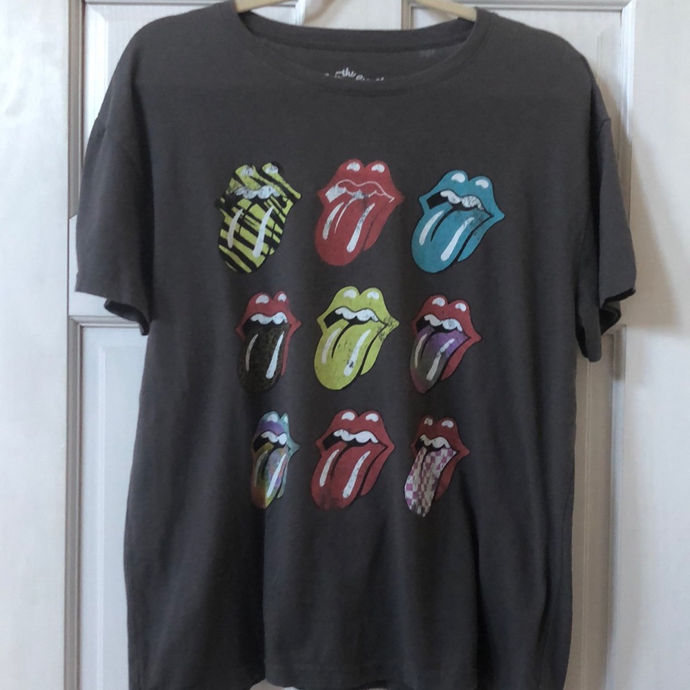 The Rolling Stones Printed Graphic T-Shirt Size Large, Grey
